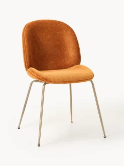 Sillas>GUBI Silla tapizada Beetle Naranja, dorado