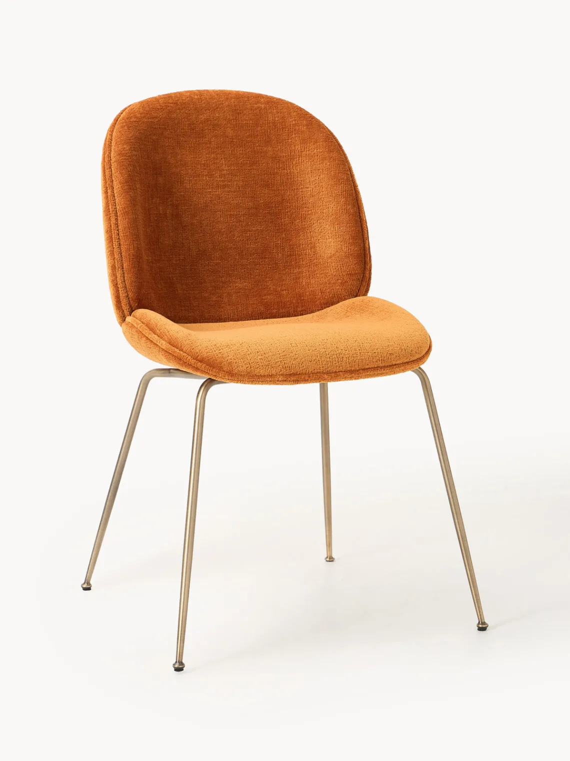 Sillas>GUBI Silla tapizada Beetle Naranja, dorado