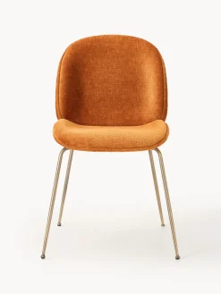 Sillas>GUBI Silla tapizada Beetle Naranja, dorado