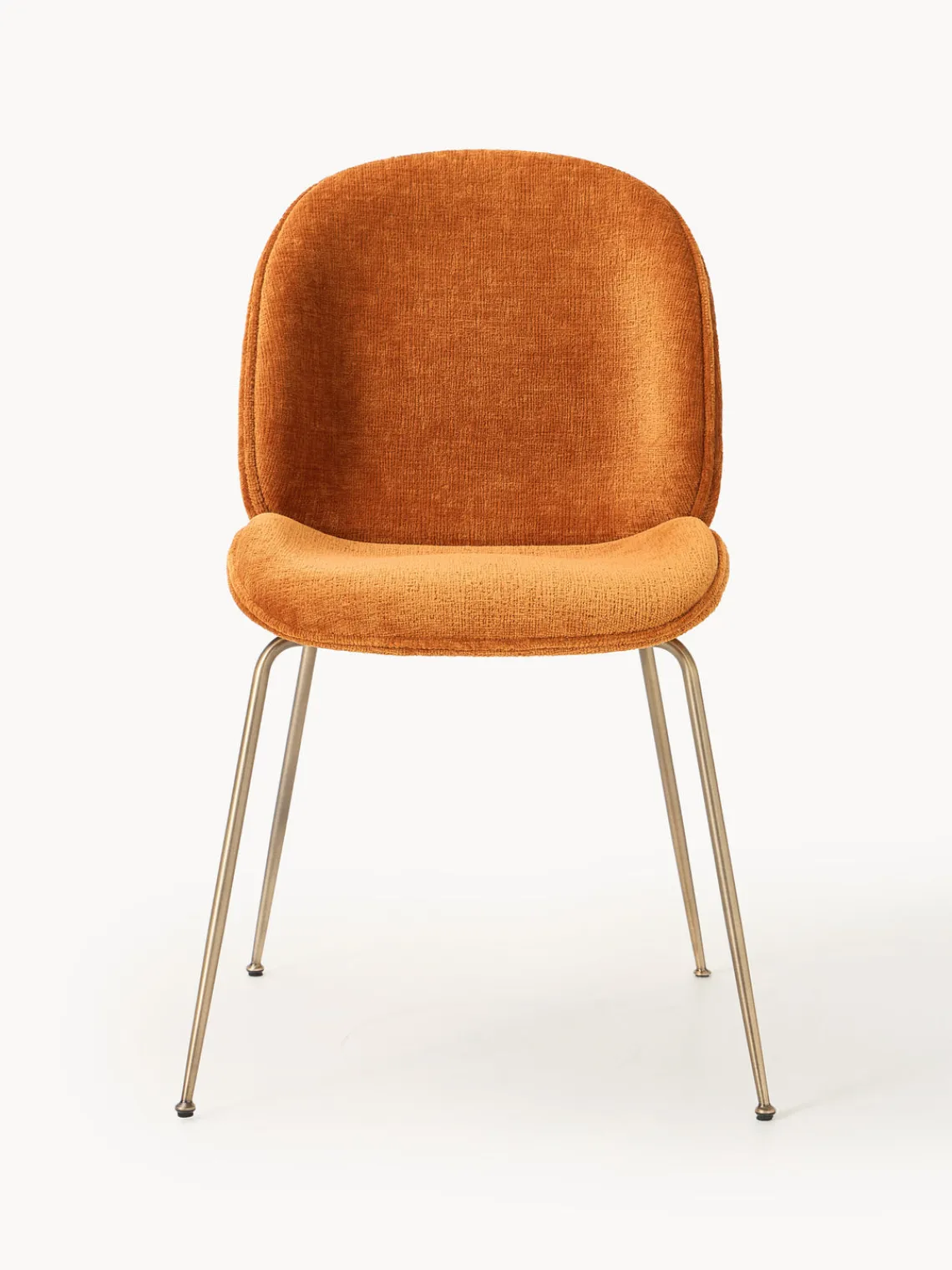 Sillas>GUBI Silla tapizada Beetle Naranja, dorado
