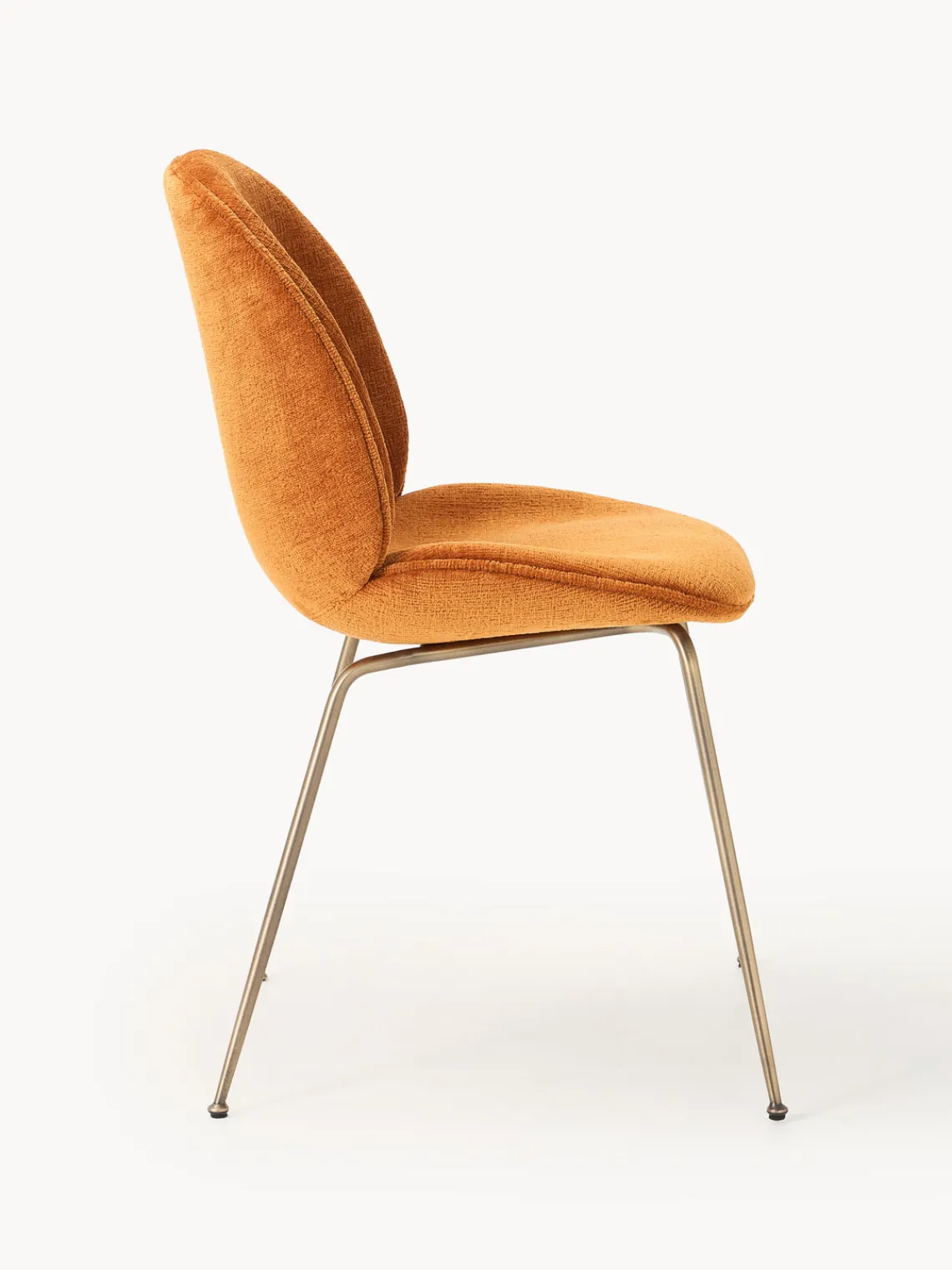 Sillas>GUBI Silla tapizada Beetle Naranja, dorado