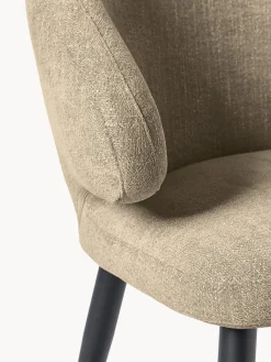 Sillas Con Reposabrazos|Sillas></noscript>Westwing Collection Silla tapizada Celia Bouclé verde oliva, negro mate