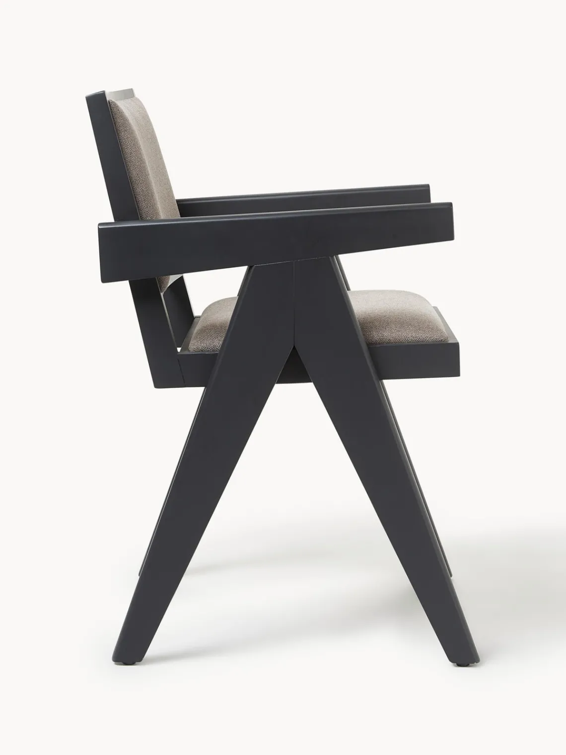 Sillas De Madera|Sillas Con Reposabrazos>Westwing Collection Silla tapizada con reposabrazos Sissi Tejido greige, negro