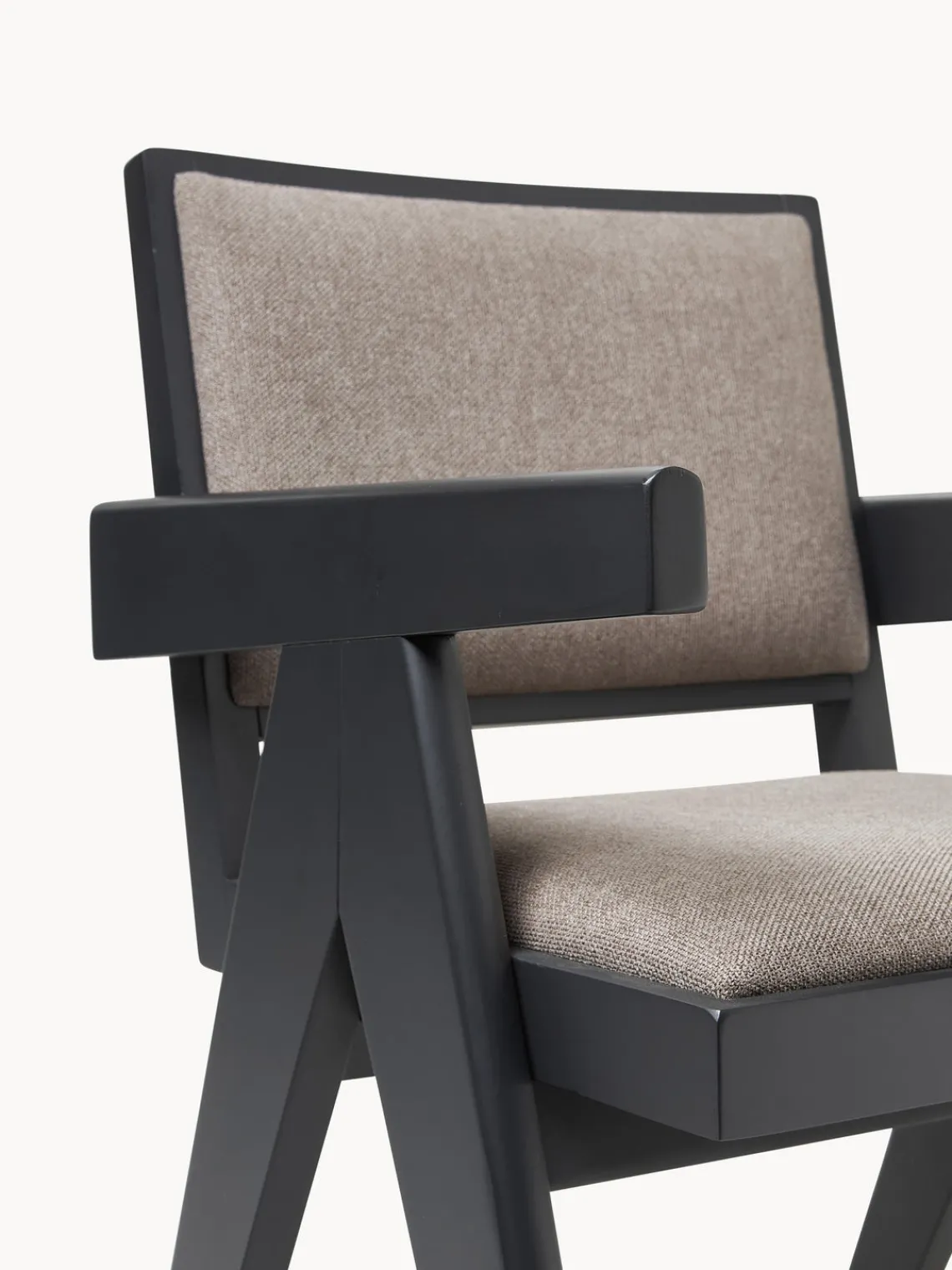 Sillas De Madera|Sillas Con Reposabrazos>Westwing Collection Silla tapizada con reposabrazos Sissi Tejido greige, negro