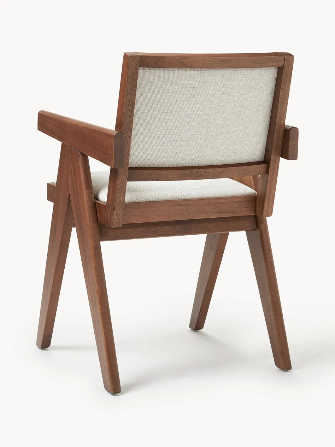 Sillas De Madera|Sillas Con Reposabrazos>Westwing Collection Silla tapizada con reposabrazos Sissi Tejido blanco crema, madera de roble oscura