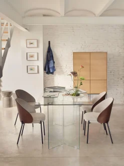 Sillas> Silla tapizada de chenilla Eamy