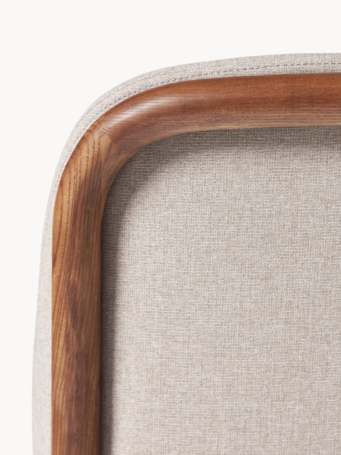 Sillas De Madera|Sillas>Westwing Collection Silla tapizada de madera de fresno Julie Tejido fino greige, madera de fresno lacada en oscuro