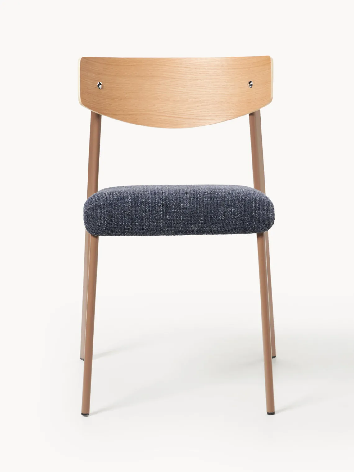 Sillas>Westwing Collection Silla tapizada de madera de roble Nadia Tejido gris azulado, madera de roble lacada