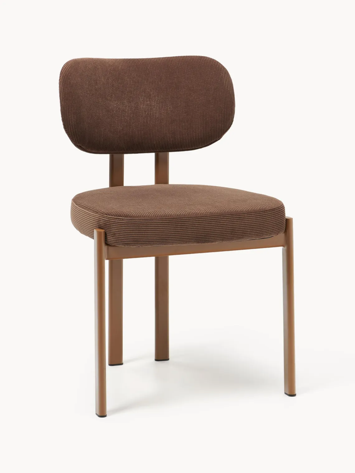 Sillas>Westwing Collection Silla tapizada de pana Adrien Pana marrón, marrón claro