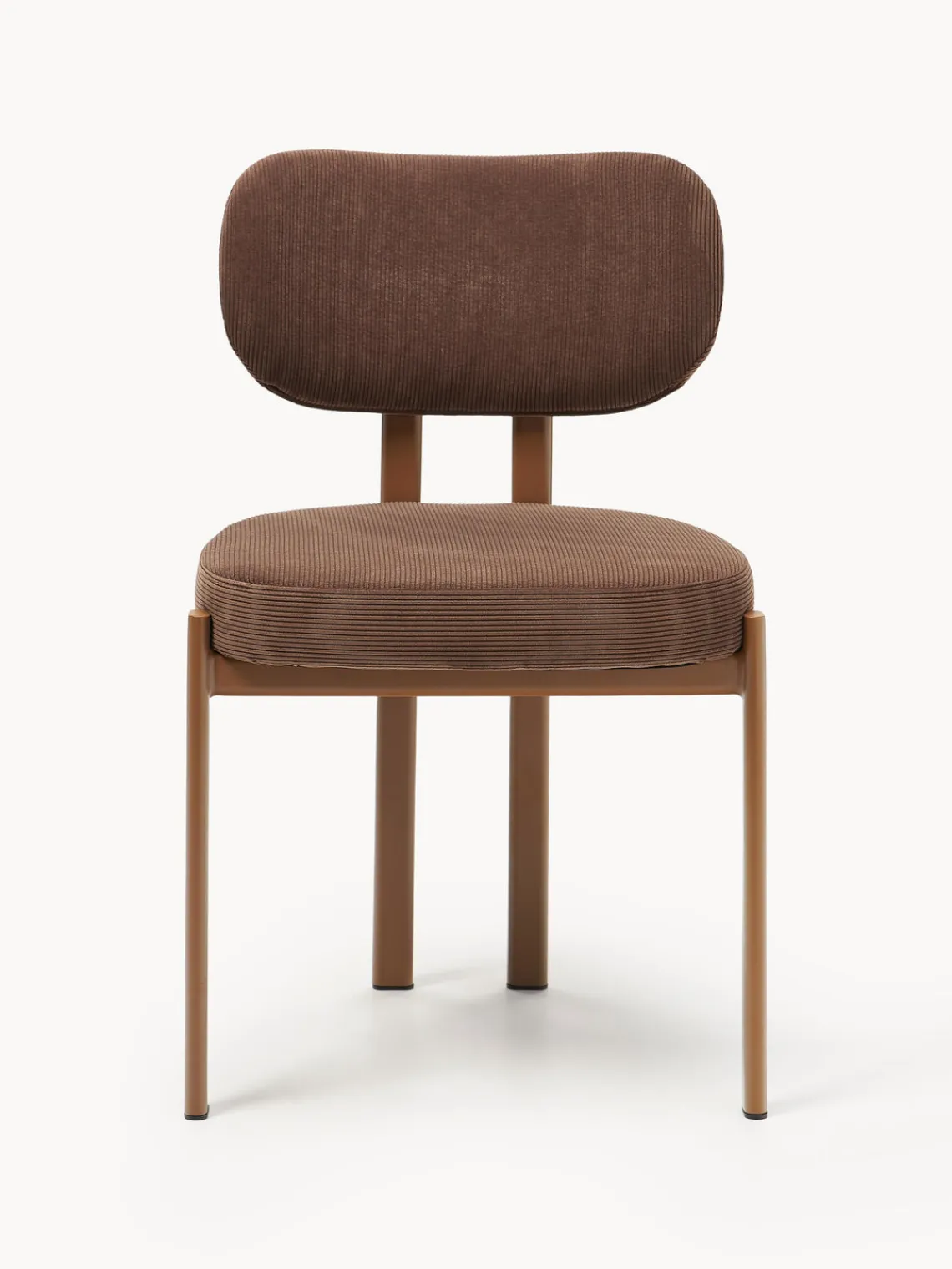 Sillas>Westwing Collection Silla tapizada de pana Adrien Pana marrón, marrón claro