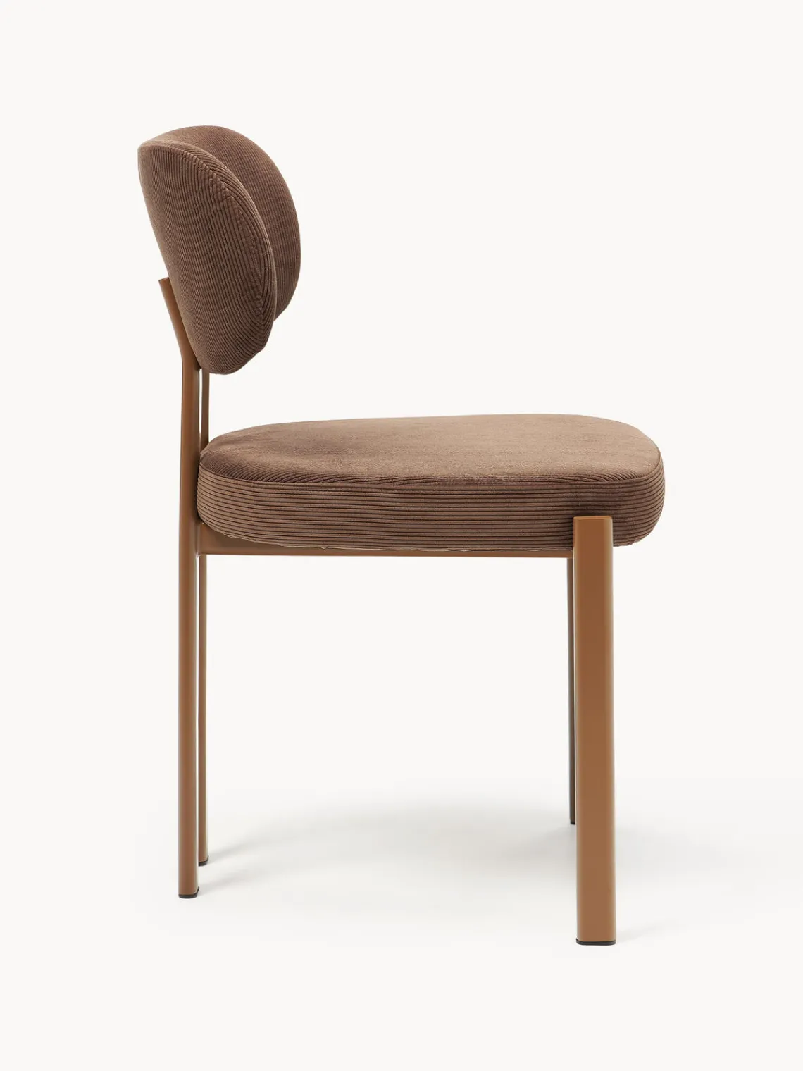 Sillas>Westwing Collection Silla tapizada de pana Adrien Pana marrón, marrón claro