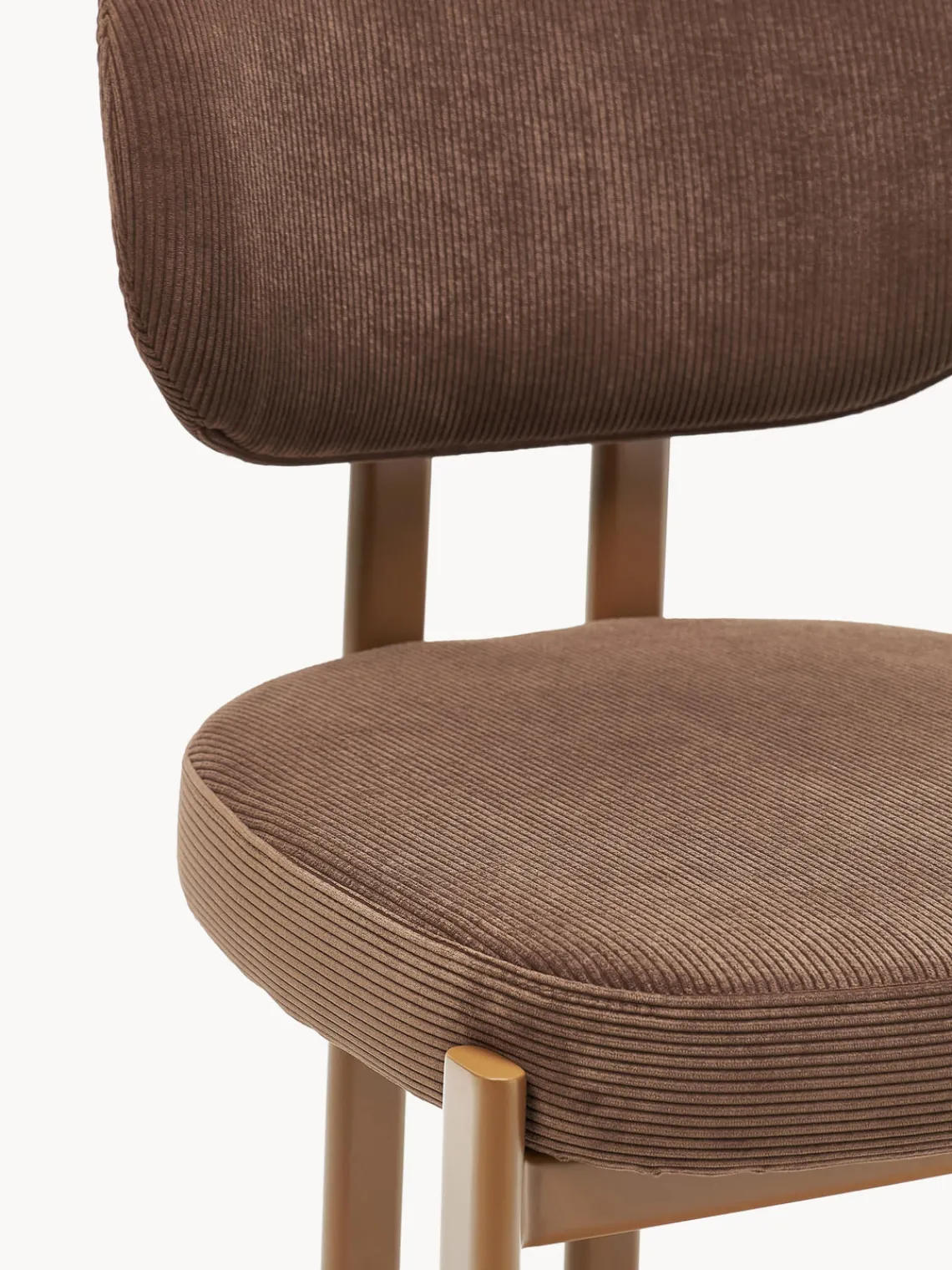 Sillas>Westwing Collection Silla tapizada de pana Adrien Pana marrón, marrón claro