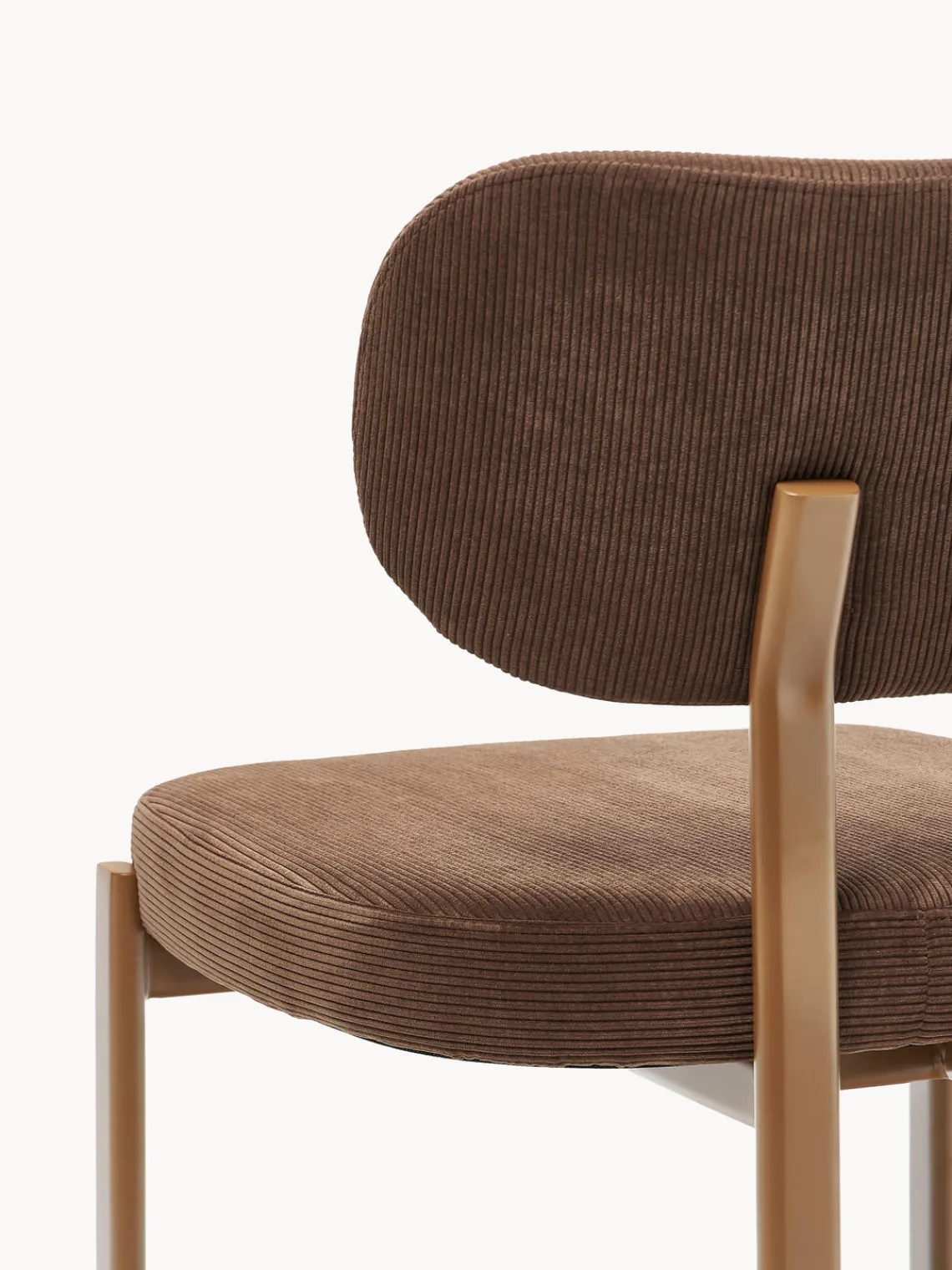 Sillas>Westwing Collection Silla tapizada de pana Adrien Pana marrón, marrón claro