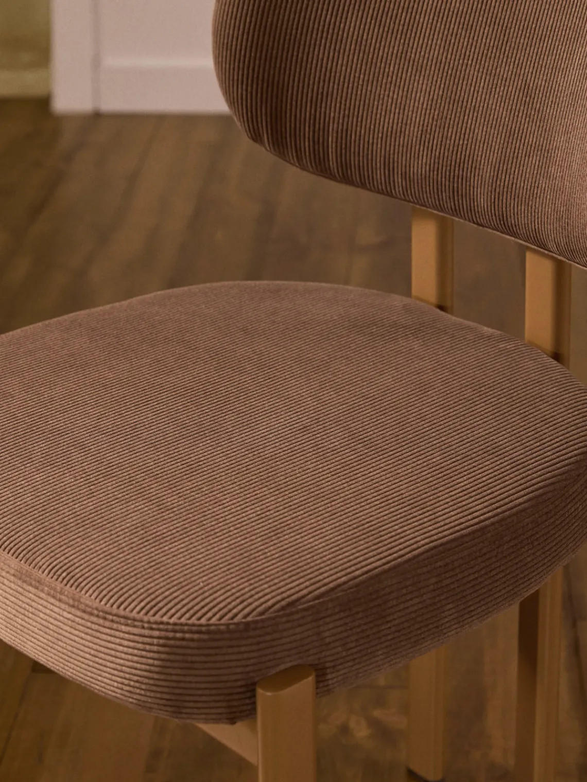 Sillas>Westwing Collection Silla tapizada de pana Adrien Pana marrón, marrón claro