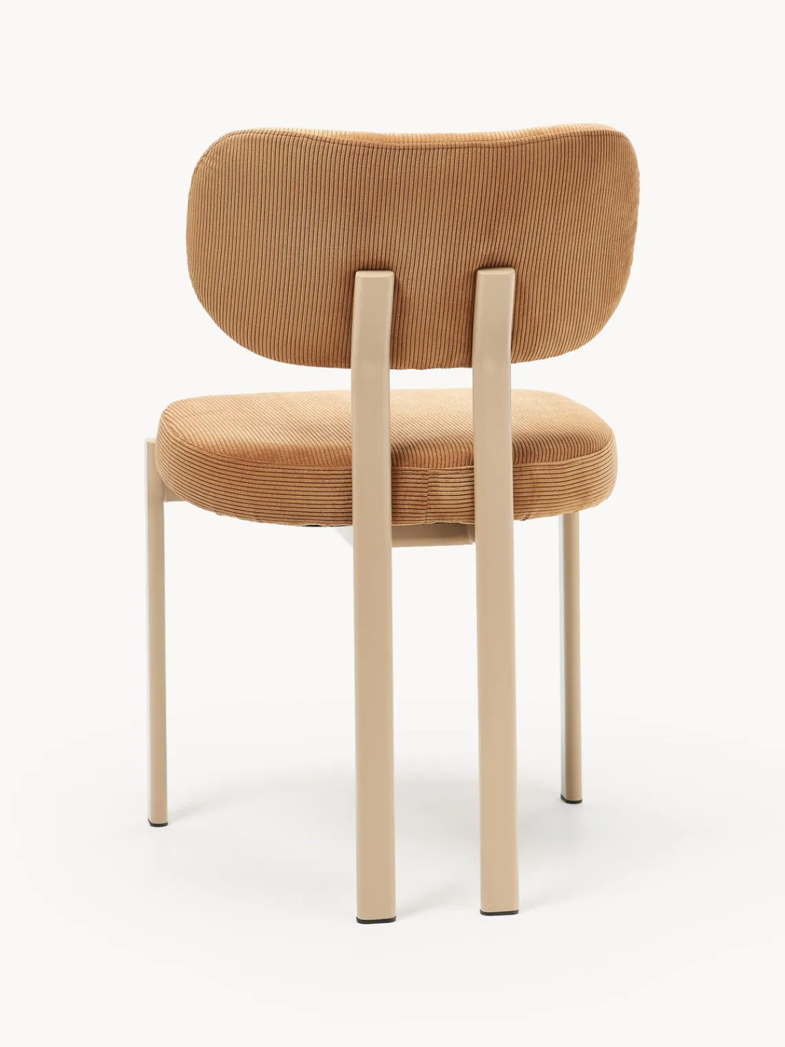 Sillas>Westwing Collection Silla tapizada de pana Adrien Pana marrón claro, blanco crema