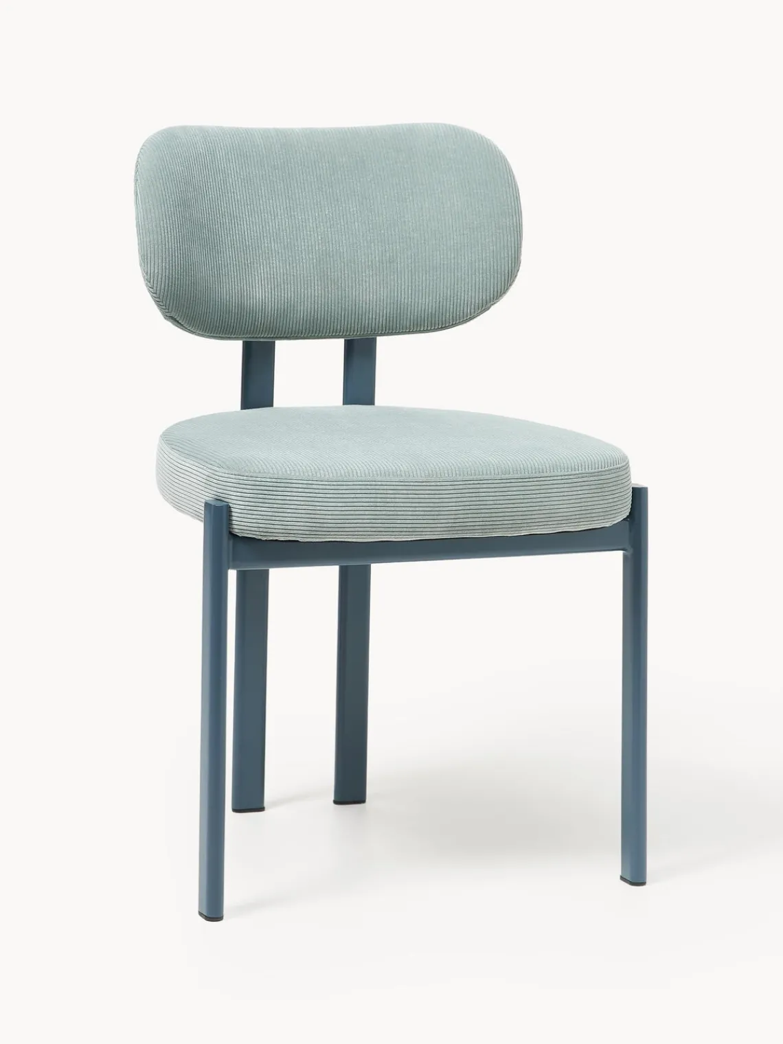 Sillas>Westwing Collection Silla tapizada de pana Adrien Pana azul claro, azul