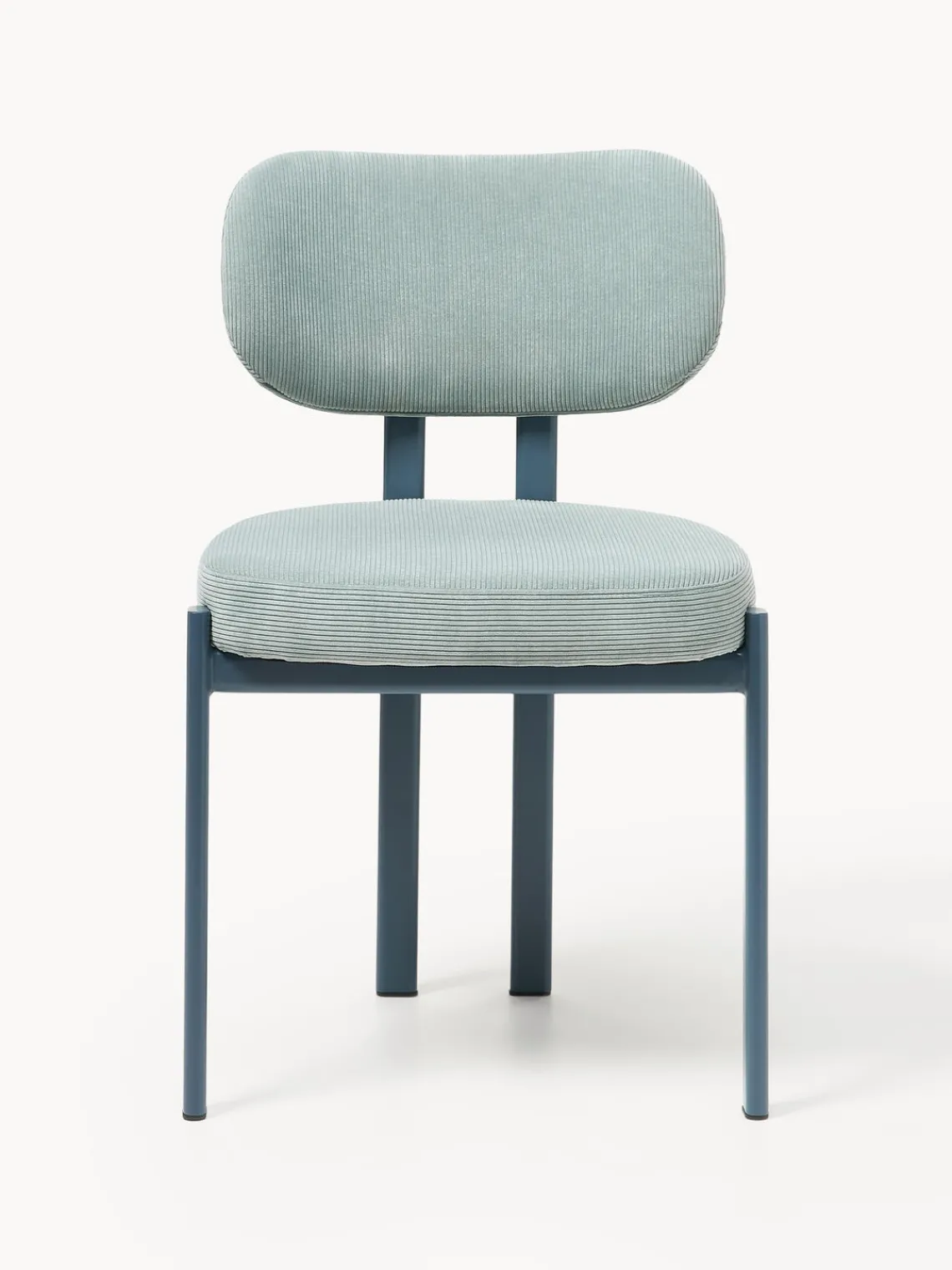 Sillas>Westwing Collection Silla tapizada de pana Adrien Pana azul claro, azul