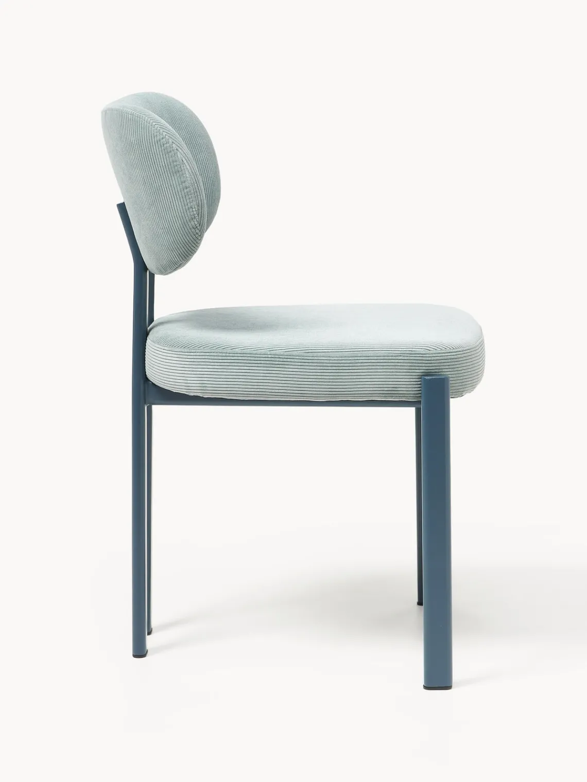 Sillas>Westwing Collection Silla tapizada de pana Adrien Pana azul claro, azul