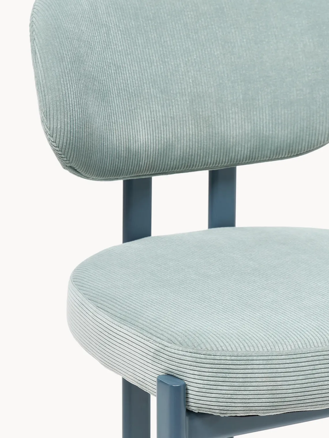 Sillas>Westwing Collection Silla tapizada de pana Adrien Pana azul claro, azul