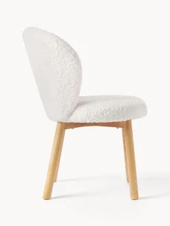 Sillas></noscript>Westwing Collection Silla tapizada en borreguillo Serena Borreguillo blanco, madera de fresno