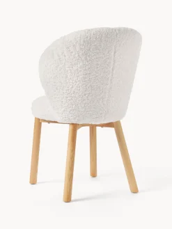 Sillas></noscript>Westwing Collection Silla tapizada en borreguillo Serena Borreguillo blanco, madera de fresno