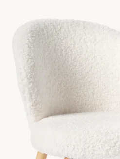 Sillas></noscript>Westwing Collection Silla tapizada en borreguillo Serena Borreguillo blanco, madera de fresno