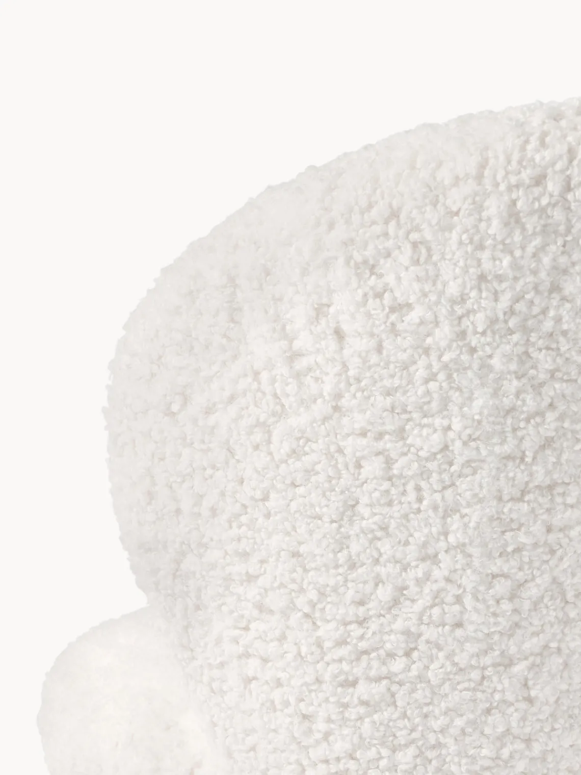 Sillas>Westwing Collection Silla tapizada en borreguillo Serena Tapizado blanco, madera de fresno marrón pintado