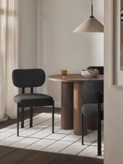 Sillas>Westwing Collection Silla tapizada en tejido bouclé Adrien Bouclé negro, negro