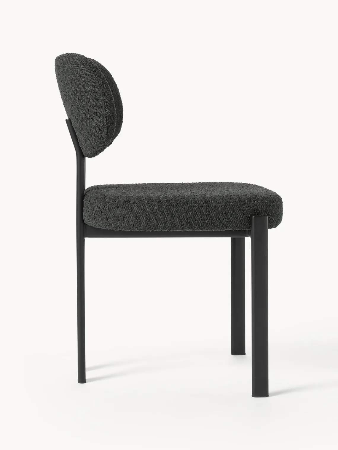 Sillas>Westwing Collection Silla tapizada en tejido bouclé Adrien Bouclé negro, negro