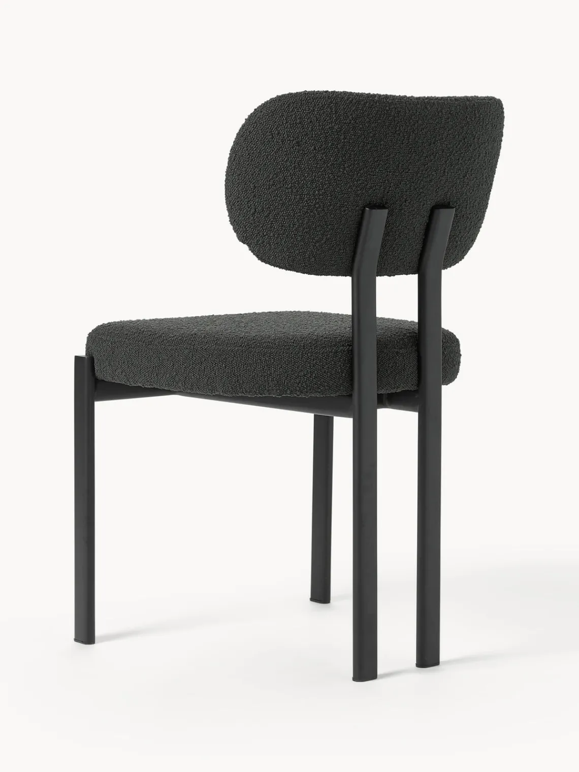 Sillas>Westwing Collection Silla tapizada en tejido bouclé Adrien Bouclé negro, negro