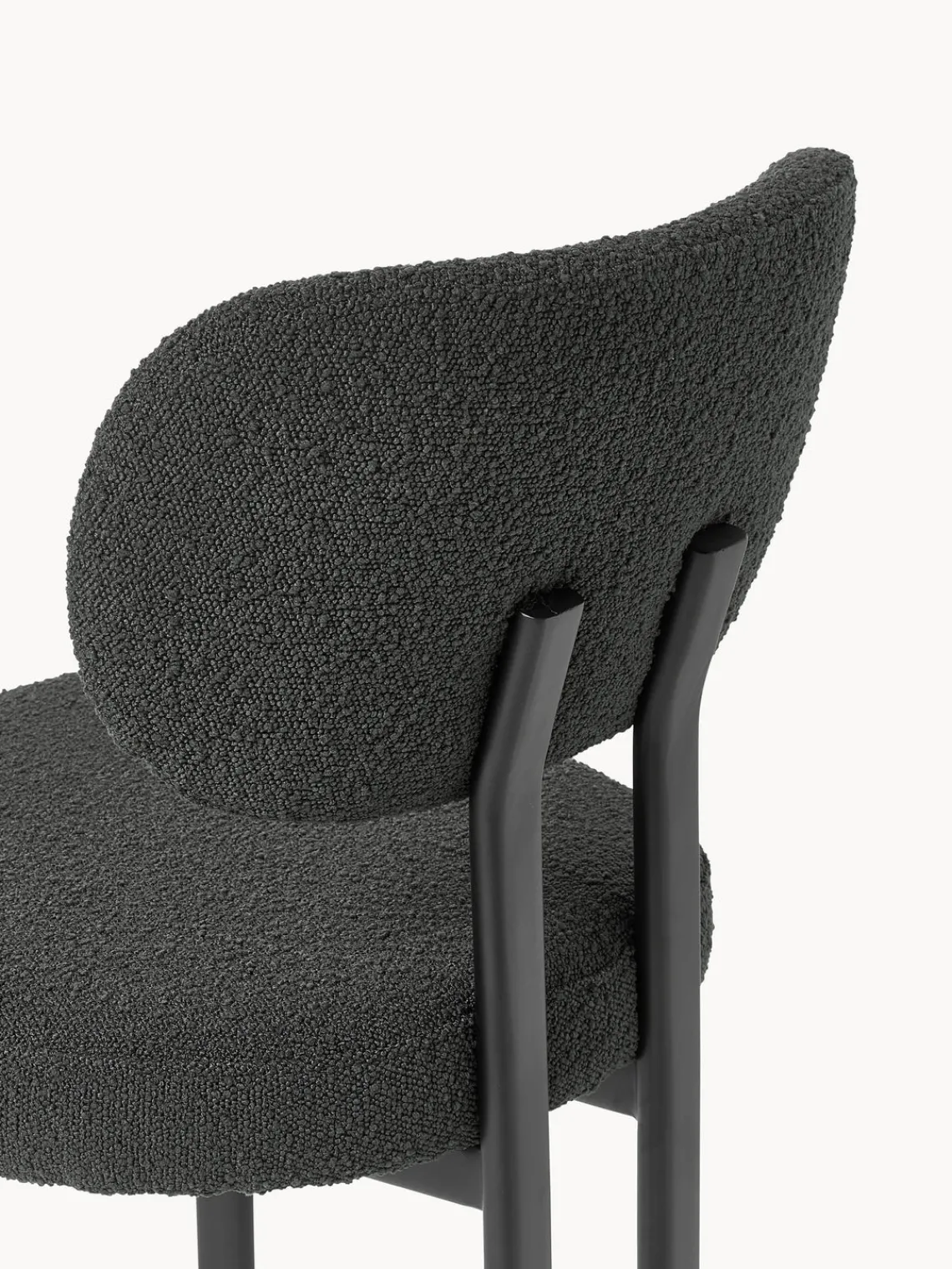 Sillas>Westwing Collection Silla tapizada en tejido bouclé Adrien Bouclé negro, negro