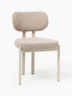 Sillas>Westwing Collection Silla tapizada en tejido bouclé Adrien Bouclé beige claro, beige claro