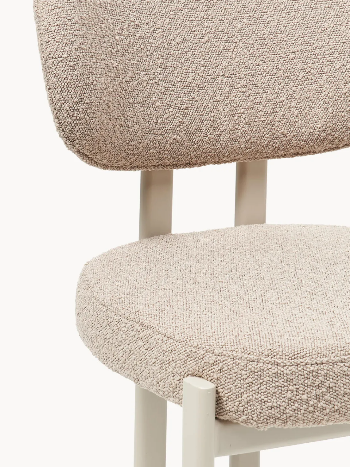 Sillas>Westwing Collection Silla tapizada en tejido bouclé Adrien Bouclé beige claro, beige claro