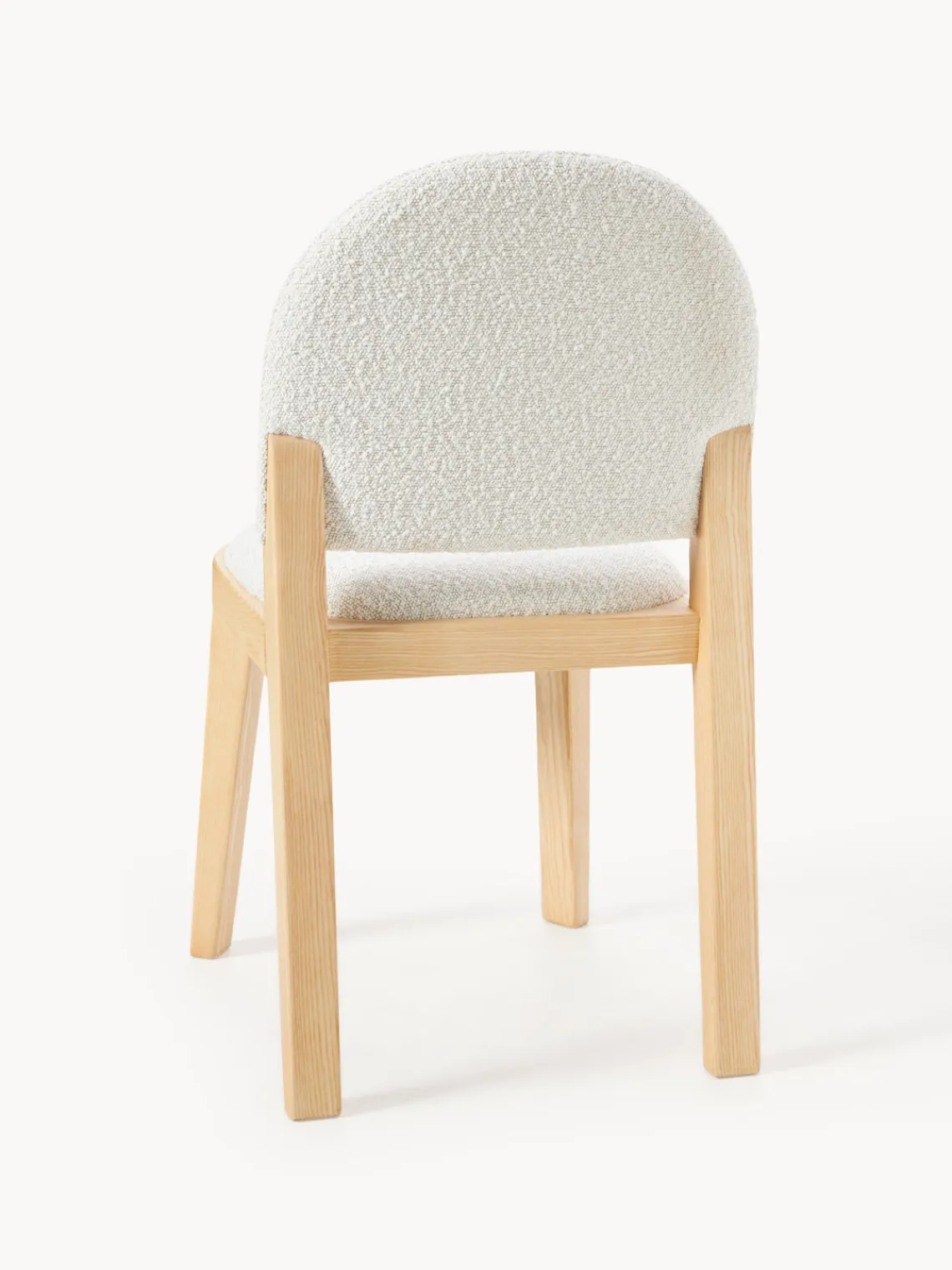 Sillas De Madera|Sillas>Westwing Collection Silla tapizada en tejido bouclé Neelia Bouclé blanco, madera de fresno clara
