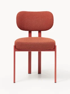 Sillas></noscript>Westwing Collection Silla tapizada en tejido bouclé Adrien Bouclé rojo coral, rojo coral