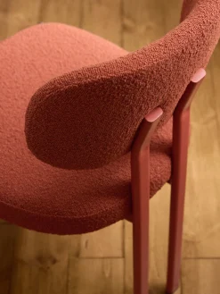 Sillas></noscript>Westwing Collection Silla tapizada en tejido bouclé Adrien Bouclé rojo coral, rojo coral