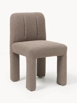 Sillas>Westwing Collection Silla tapizada en tejido bouclé Lukas Bouclé taupe
