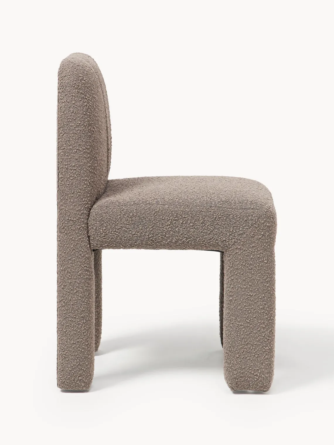 Sillas>Westwing Collection Silla tapizada en tejido bouclé Lukas Bouclé taupe