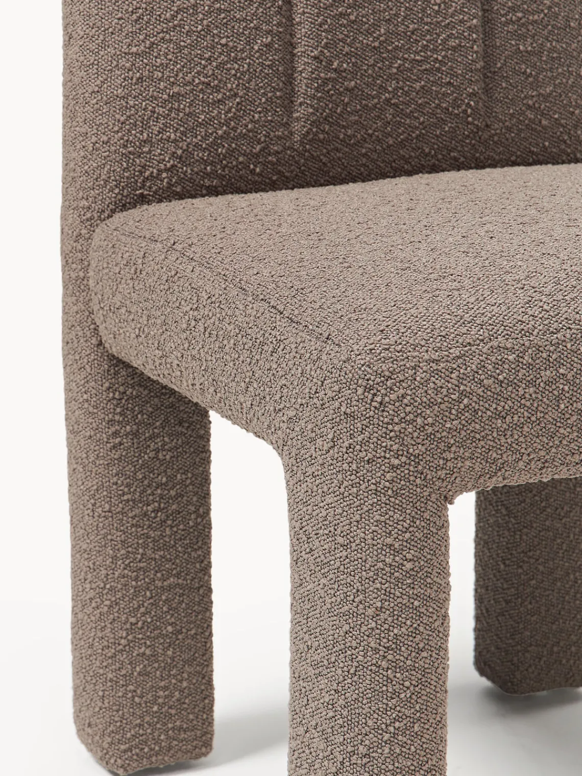 Sillas>Westwing Collection Silla tapizada en tejido bouclé Lukas Bouclé taupe