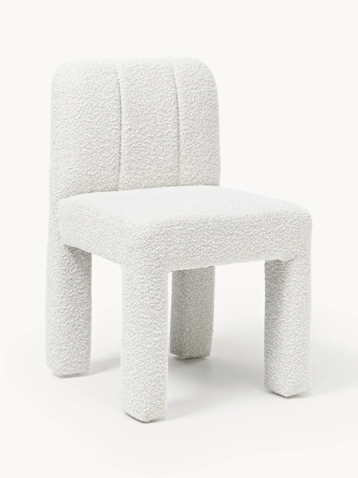 Sillas>Westwing Collection Silla tapizada en tejido bouclé Lukas Bouclé blanco