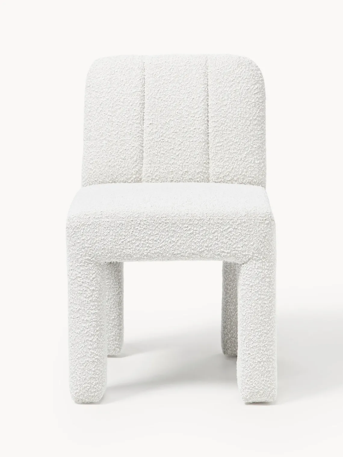 Sillas>Westwing Collection Silla tapizada en tejido bouclé Lukas Bouclé blanco