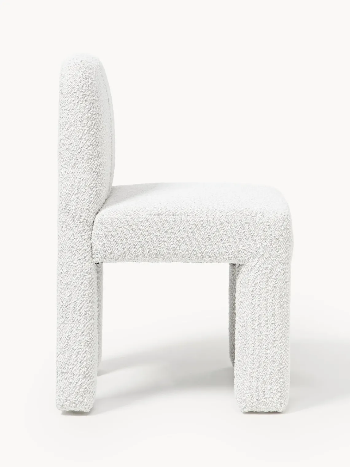Sillas>Westwing Collection Silla tapizada en tejido bouclé Lukas Bouclé blanco