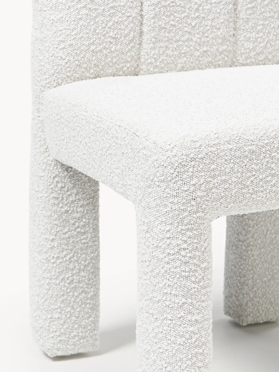 Sillas>Westwing Collection Silla tapizada en tejido bouclé Lukas Bouclé blanco