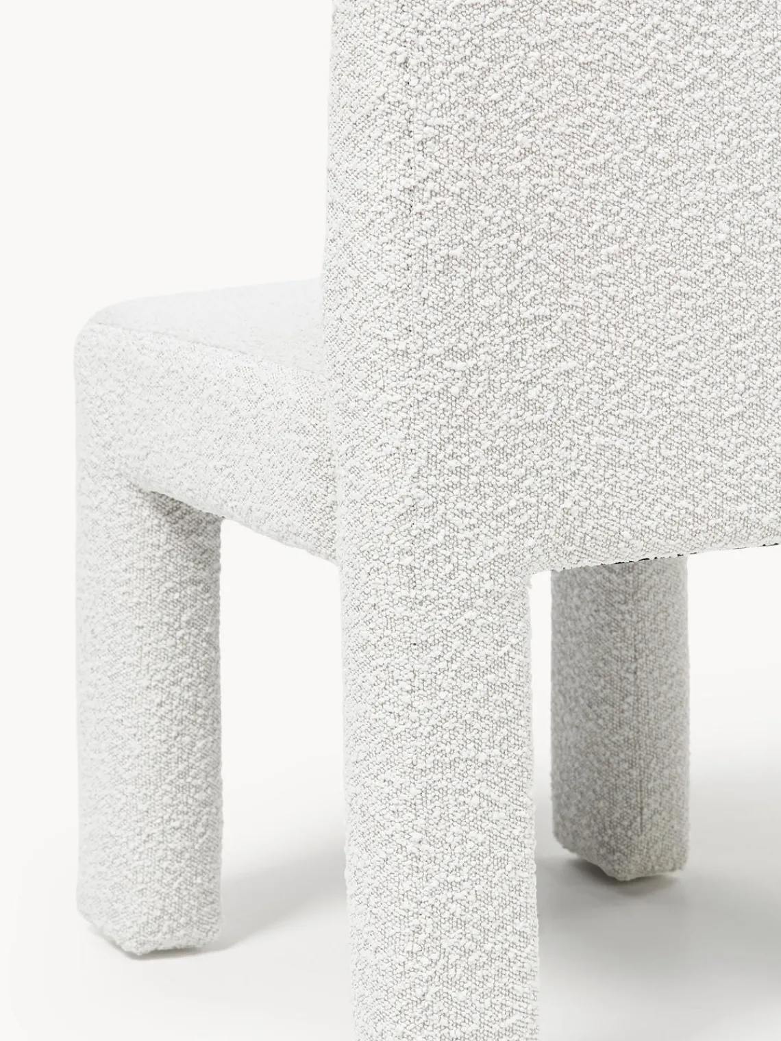 Sillas>Westwing Collection Silla tapizada en tejido bouclé Lukas Bouclé blanco