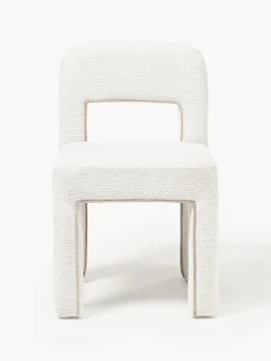 Sillas>Westwing Collection Silla tapizada en tejido bouclé Ana Bouclé blanco, beige
