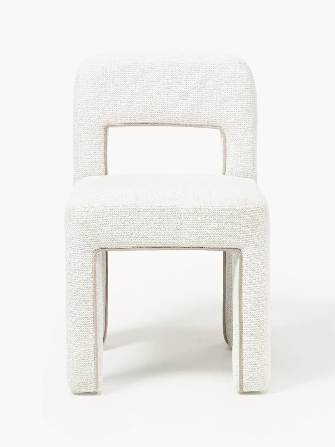 Sillas>Westwing Collection Silla tapizada en tejido bouclé Ana Bouclé blanco, beige