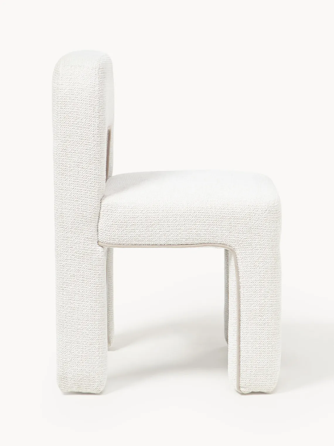 Sillas>Westwing Collection Silla tapizada en tejido bouclé Ana Bouclé blanco, beige
