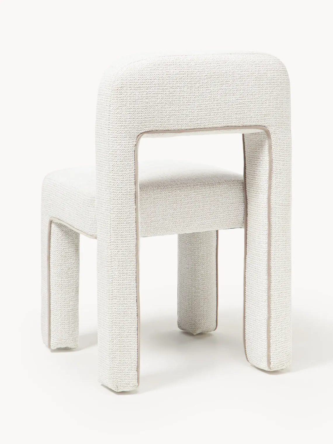 Sillas>Westwing Collection Silla tapizada en tejido bouclé Ana Bouclé blanco, beige