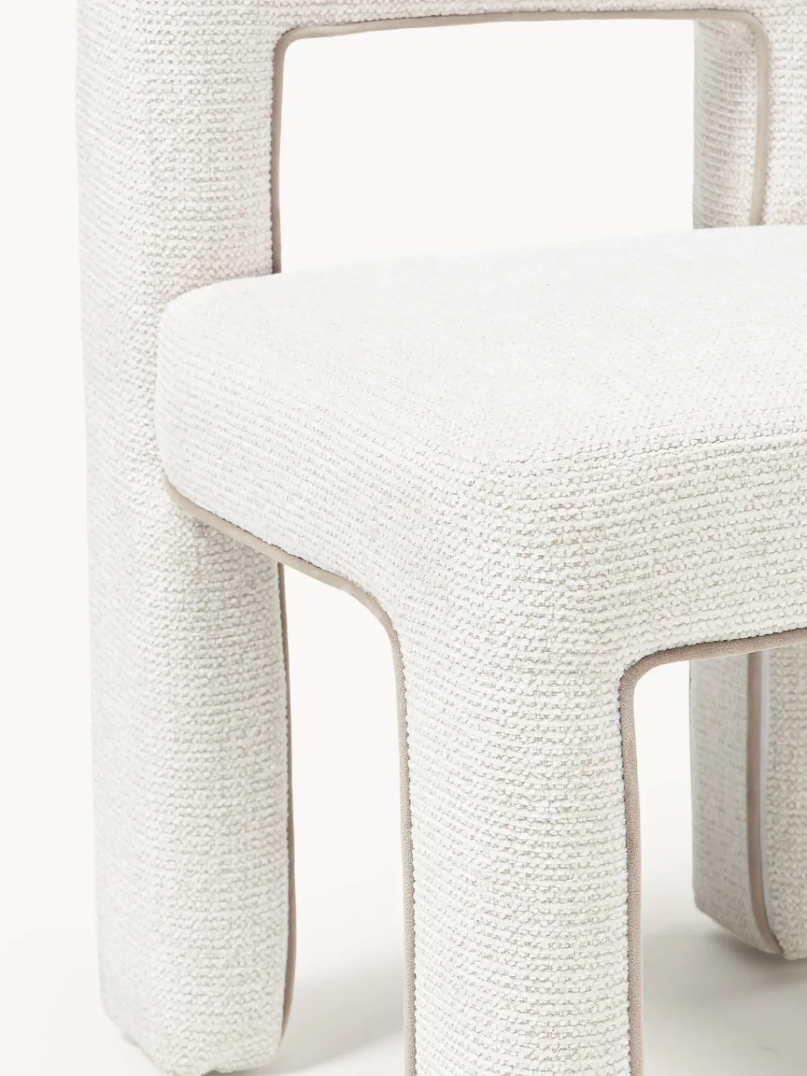 Sillas>Westwing Collection Silla tapizada en tejido bouclé Ana Bouclé blanco, beige