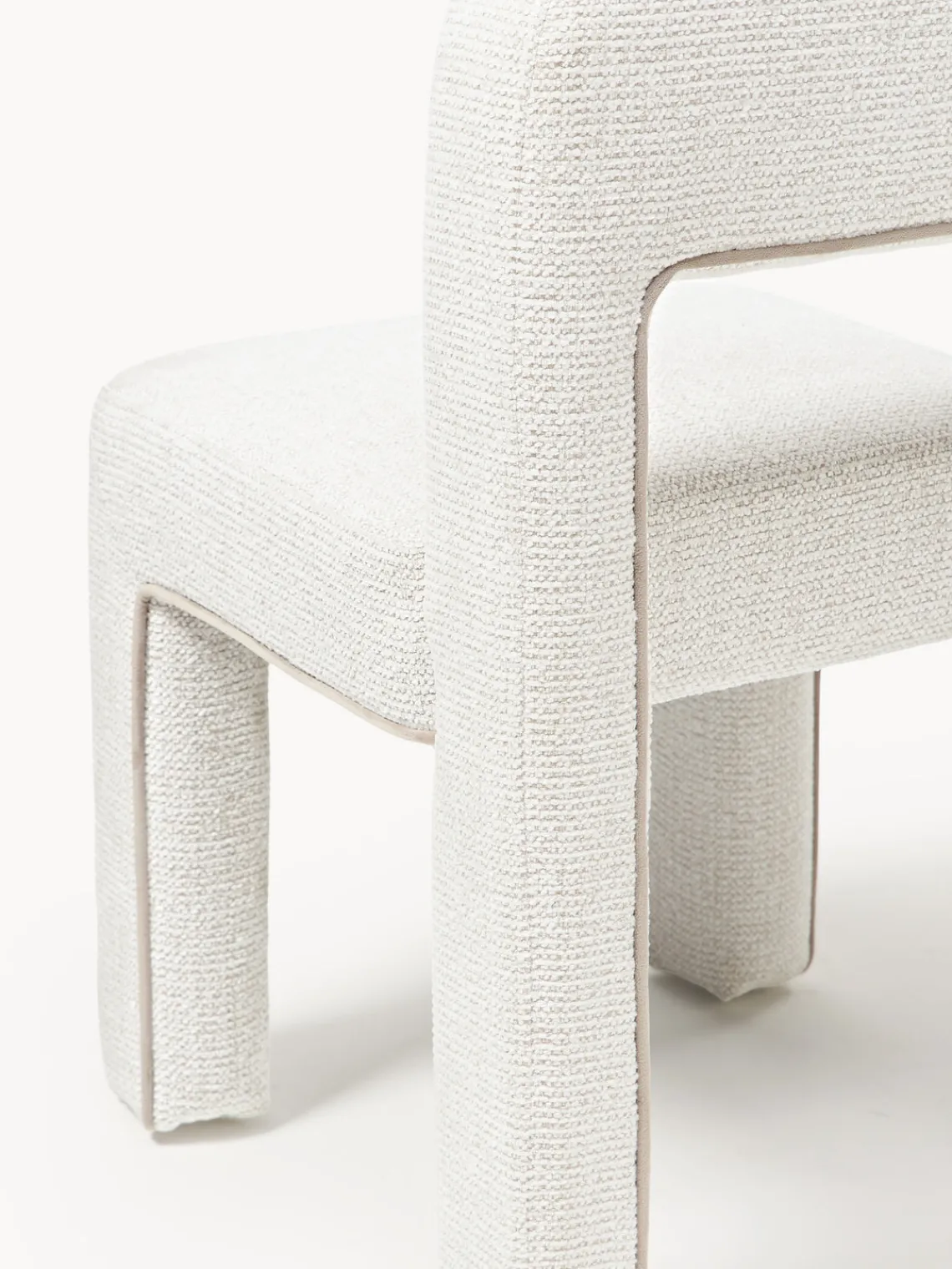 Sillas>Westwing Collection Silla tapizada en tejido bouclé Ana Bouclé blanco, beige